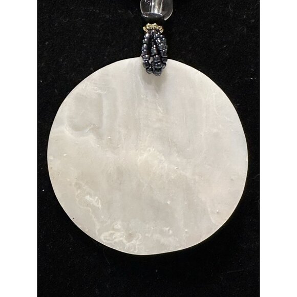 Seed Bead Necklace Mother Of Pearl Fish Medallion Beach Boho Statement - Picture 3 of 9